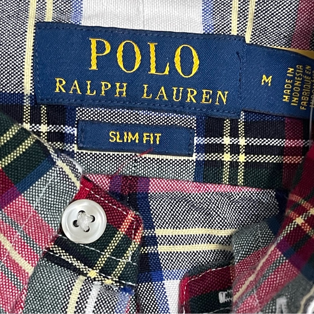 Polo by Ralph Lauren Men's Red Plaid Shirt Slim Fit - Picture 10 of 11